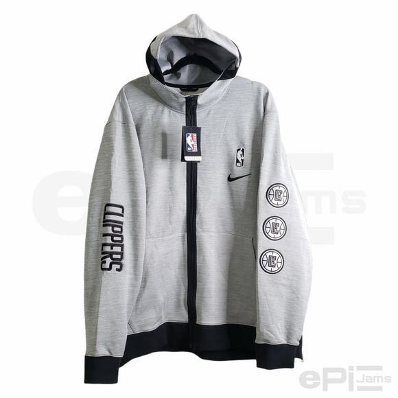 Nike LA Clippers Jacket NBA Therma Flex Showtime Gray Hoodie Men's Sz 3XL New - Picture 1 of 10